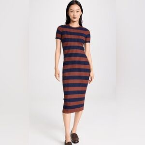 EUC MADEWELL short sleeve striped midi dress